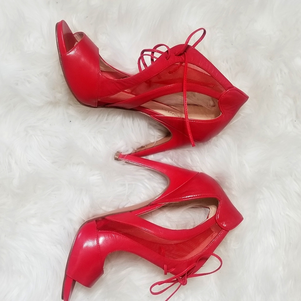 Red Peep Toe Heels